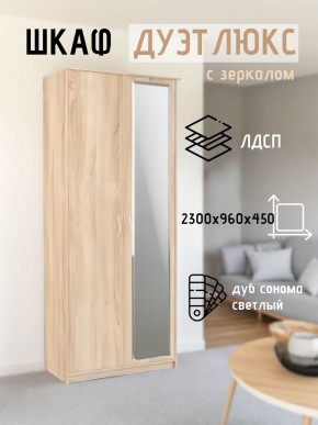 Шкаф 2-х створчатый Дуэт Люкс с зеркалом в Еманжелинске - emanzhelinsk.mebel24.online | фото 7