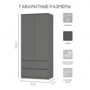 Шкаф 2-х створчатый Симпл ШК-03 (графит) в Еманжелинске - emanzhelinsk.mebel24.online | фото 6