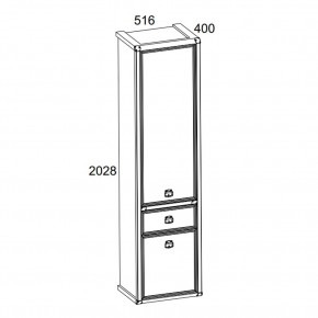 Шкаф 2D1S, MAGELLAN, цвет Сосна винтаж в Еманжелинске - emanzhelinsk.mebel24.online | фото 2