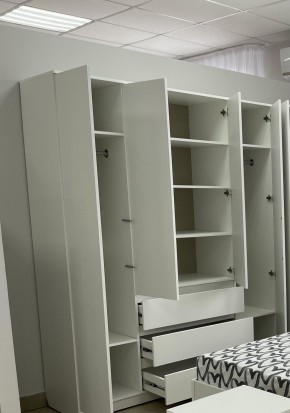 Шкаф 4-ств. с 3 ящиками "Бьянко" в Еманжелинске - emanzhelinsk.mebel24.online | фото 2