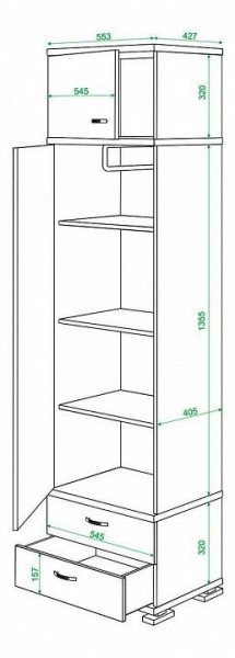 Шкаф платяной Домино КС-10 в Еманжелинске - emanzhelinsk.mebel24.online | фото 3