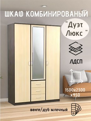 Шкаф комбинированный Дуэт Люкс с зеркалом в Еманжелинске - emanzhelinsk.mebel24.online | фото 3