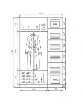 Шкаф-купе ХИТ 22-4-14-77 (420) в Еманжелинске - emanzhelinsk.mebel24.online | фото 3