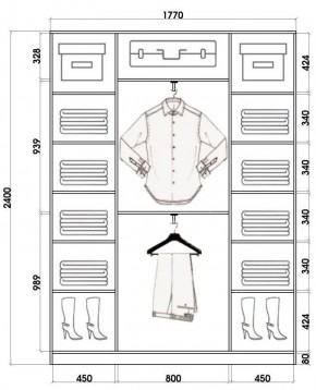 Шкаф-купе ХИТ 24-4-18/2-111 (420) в Еманжелинске - emanzhelinsk.mebel24.online | фото 3