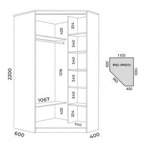 Шкаф-купе ХИТ-У-L-22-64-15 в Еманжелинске - emanzhelinsk.mebel24.online | фото 3
