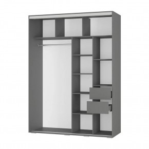 Шкаф-купе Крафт-6 1.6 м ШКК-06 (графит) в Еманжелинске - emanzhelinsk.mebel24.online | фото 2