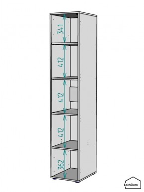 Шкаф Linnea MHR-1-2 2050х400х510 (Графит-М 11.1.25) в Еманжелинске - emanzhelinsk.mebel24.online | фото 3
