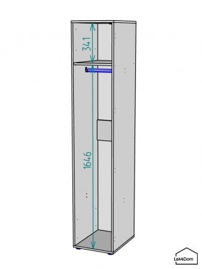 Шкаф Linnea MHR-1 2050х400х510 (Графит-М 11.1.25) в Еманжелинске - emanzhelinsk.mebel24.online | фото 3