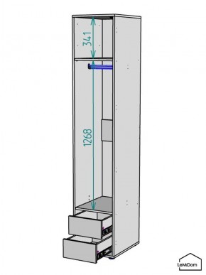 Шкаф Linnea MHR-1PO-3 2050х400х510 (Белый-М 11.1.2) в Еманжелинске - emanzhelinsk.mebel24.online | фото 3