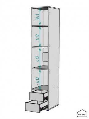 Шкаф Linnea MHR-1PO-4 2050х400х510 (Белый-М 11.1.2) в Еманжелинске - emanzhelinsk.mebel24.online | фото 3