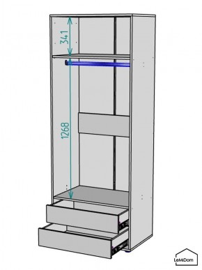 Шкаф Linnea MHR-2-3 2050х800х510 (Белый-М 11.1.1) в Еманжелинске - emanzhelinsk.mebel24.online | фото 3