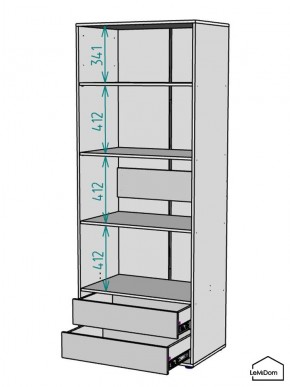 Шкаф Linnea MHR-2PO-4 2050х800х510 (Белый-М 11.1.1) в Еманжелинске - emanzhelinsk.mebel24.online | фото 3