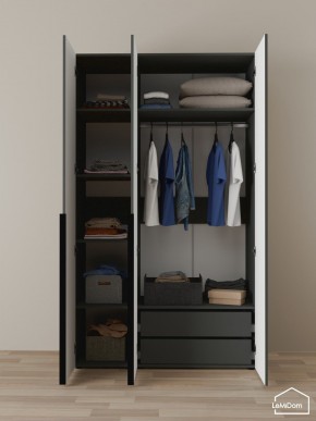 Шкаф Linnea MHR-3-2 2050х1200х510 (Графит-М 11.1.25) в Еманжелинске - emanzhelinsk.mebel24.online | фото 5