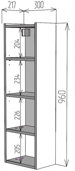 Шкаф навесной для ванной MH23-MA 300х960 (Белый-М 10.1.1) Белый глянец в Еманжелинске - emanzhelinsk.mebel24.online | фото 4