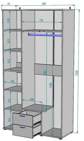 Шкаф Ольга H54 в Еманжелинске - emanzhelinsk.mebel24.online | фото 2