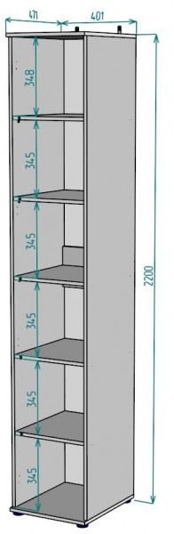 Шкаф Ольга H59 в Еманжелинске - emanzhelinsk.mebel24.online | фото 2