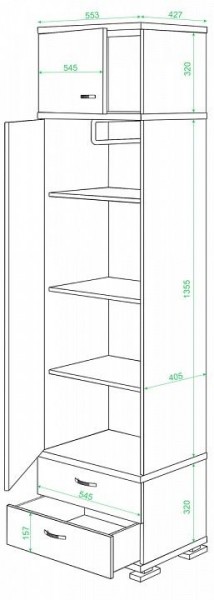 Шкаф платяной КС-10 в Еманжелинске - emanzhelinsk.mebel24.online | фото 2