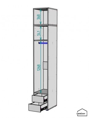 Шкаф с антресолью Linnea MHR-1A-3 2450х400х510 (Белый-М 11.1.2) в Еманжелинске - emanzhelinsk.mebel24.online | фото 3