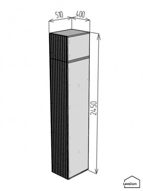 Шкаф с антресолью Linnea MHR-1A-3 2450х400х510 (Графит-М 11.1.25) в Еманжелинске - emanzhelinsk.mebel24.online | фото 2
