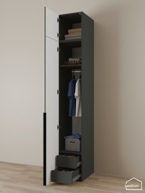 Шкаф с антресолью Linnea MHR-1A-3 2450х400х510 (Графит-М 11.1.25) в Еманжелинске - emanzhelinsk.mebel24.online | фото 5
