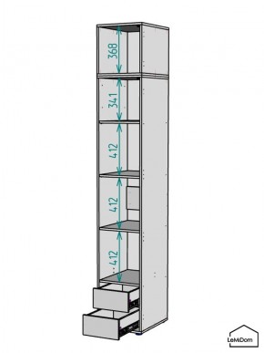 Шкаф с антресолью Linnea MHR-1A-4 2450х400х510 (Белый-М 11.1.2) в Еманжелинске - emanzhelinsk.mebel24.online | фото 3