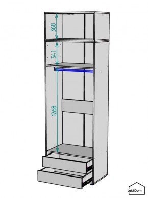 Шкаф с антресолью Linnea MHR-2A-3 2450х800х510 (Графит-М 11.1.25) в Еманжелинске - emanzhelinsk.mebel24.online | фото 3