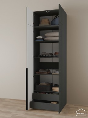 Шкаф с антресолью Linnea MHR-2A-3 2450х800х510 (Графит-М 11.1.25) в Еманжелинске - emanzhelinsk.mebel24.online | фото 6