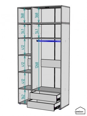 Шкаф с антресолью Linnea MHR-3POA-2 2450х1200х510 (Белый-М 11.1.2) в Еманжелинске - emanzhelinsk.mebel24.online | фото 3