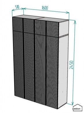 Шкаф с антресолью Linnea MHR-4A-1 2450х1600х510 (Графит-М 11.1.25) в Еманжелинске - emanzhelinsk.mebel24.online | фото 2