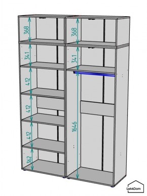 Шкаф с антресолью Linnea MHR-4POA-1 2450х1600х510 (Белый-М 11.1.1) в Еманжелинске - emanzhelinsk.mebel24.online | фото 3