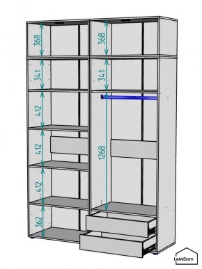 Шкаф с антресолью Linnea MHR-4POA-2 2450х1600х510 (Белый-М 11.1.1) в Еманжелинске - emanzhelinsk.mebel24.online | фото 3