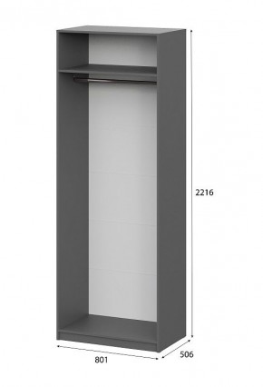 Шкаф ШК-5 (800) Графит серый в Еманжелинске - emanzhelinsk.mebel24.online | фото 5