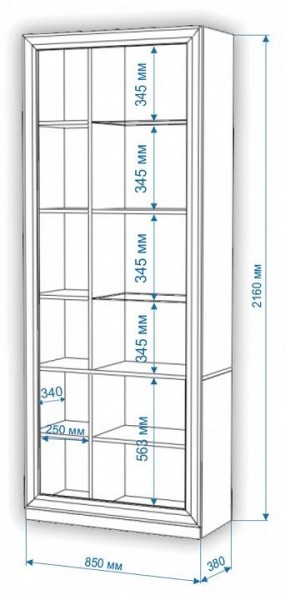 Шкаф-витрина Нобиле ШВтВ-ФСД-БЯН в Еманжелинске - emanzhelinsk.mebel24.online | фото 3