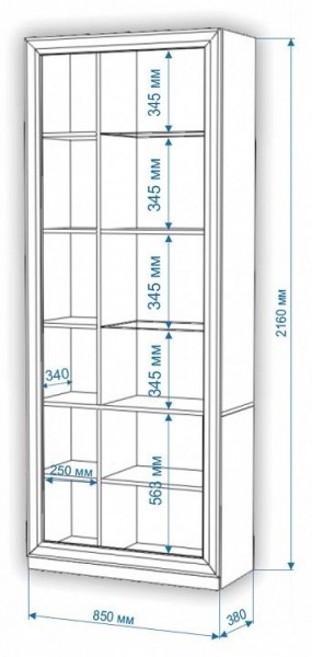 Шкаф-витрина Нобиле ШВтВ-ФСД-ФГК в Еманжелинске - emanzhelinsk.mebel24.online | фото 3