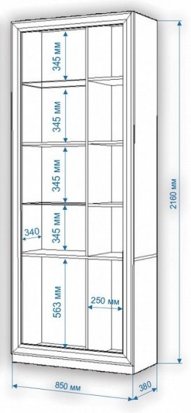 Шкаф-витрина Нобиле ШВтВ-ФСД-ФГК в Еманжелинске - emanzhelinsk.mebel24.online | фото 3