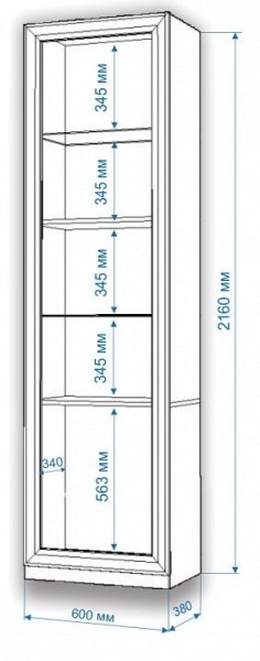 Шкаф-витрина Нобиле ВтВ-ФСД-БЯН в Еманжелинске - emanzhelinsk.mebel24.online | фото 3