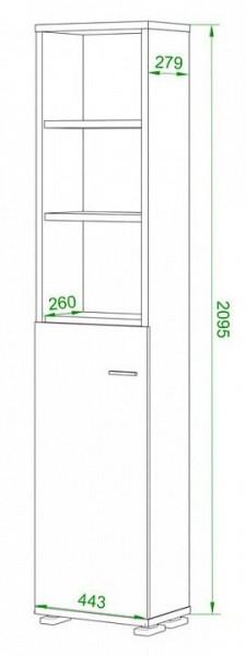 Стеллаж комбинированный Домино ПУ-20-2 в Еманжелинске - emanzhelinsk.mebel24.online | фото 2