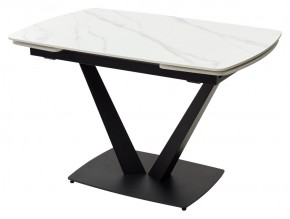 Стол ALATRI 120 MATT WHITE MARBLE SOLID CERAMIC / BLACK, ®DISAUR в Еманжелинске - emanzhelinsk.mebel24.online | фото 2
