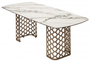Стол CHIAVARI 220 KL-188 Контрастный мрамор матовый, итальянская керамика / Шампань, ®DISAUR в Еманжелинске - emanzhelinsk.mebel24.online | фото 7