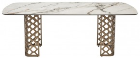 Стол CHIAVARI 220 KL-188 Контрастный мрамор матовый, итальянская керамика / Шампань, ®DISAUR в Еманжелинске - emanzhelinsk.mebel24.online | фото 8