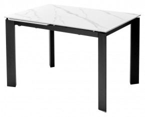 Стол CORNER 120 MATT WHITE MARBLE SOLID CERAMIC / BLACK, ®DISAUR в Еманжелинске - emanzhelinsk.mebel24.online | фото 1