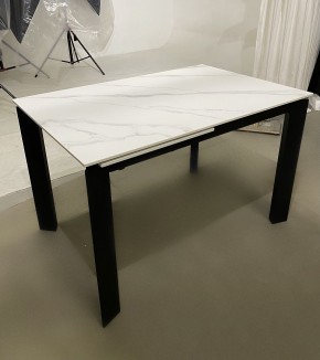 Стол CORNER 120 MATT WHITE MARBLE SOLID CERAMIC / BLACK, ®DISAUR в Еманжелинске - emanzhelinsk.mebel24.online | фото 2