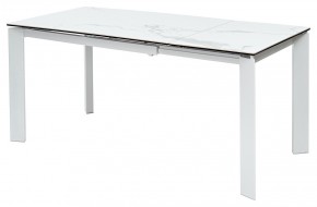 Стол CORNER 120 MATTE STATUARIO Белый мрамор матовый керамика, стекло/ белый каркас, ®DISAUR в Еманжелинске - emanzhelinsk.mebel24.online | фото 1