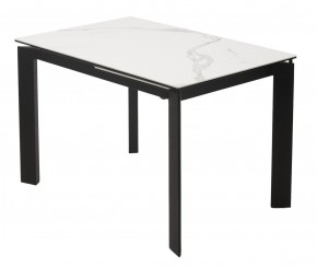 Стол CORNER 120 MATTE STATUARIO Белый мрамор матовый керамика, стекло/ черный каркас, ®DISAUR в Еманжелинске - emanzhelinsk.mebel24.online | фото