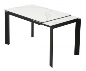 Стол CORNER 120 MATTE STATUARIO Белый мрамор матовый керамика, стекло/ черный каркас, ®DISAUR в Еманжелинске - emanzhelinsk.mebel24.online | фото 3