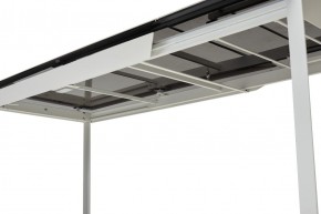 Стол CREMONA 140 HIGH GLOSS STATUARIO Белый мрамор глянцевый, керамика/ белый каркас, ®DISAUR в Еманжелинске - emanzhelinsk.mebel24.online | фото 2