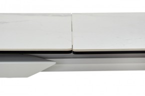 Стол CREMONA 140 HIGH GLOSS STATUARIO Белый мрамор глянцевый, керамика/ белый каркас, ®DISAUR в Еманжелинске - emanzhelinsk.mebel24.online | фото 3