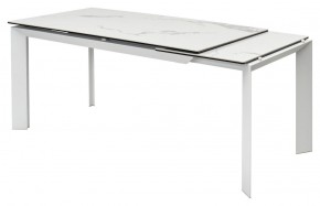 Стол CREMONA 140 HIGH GLOSS STATUARIO Белый мрамор глянцевый, керамика/ белый каркас, ®DISAUR в Еманжелинске - emanzhelinsk.mebel24.online | фото 7