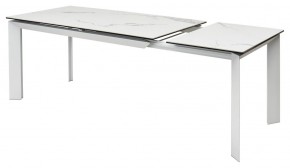 Стол CREMONA 140 HIGH GLOSS STATUARIO Белый мрамор глянцевый, керамика/ белый каркас, ®DISAUR в Еманжелинске - emanzhelinsk.mebel24.online | фото 8