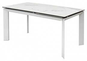 Стол CREMONA 140 HIGH GLOSS STATUARIO Белый мрамор глянцевый, керамика/ белый каркас, ®DISAUR в Еманжелинске - emanzhelinsk.mebel24.online | фото 9